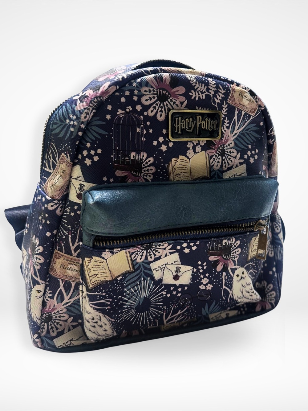 Warner Bros. Harry Potter Floral & Owl Mini Backpack - Navy, Pink, Cream